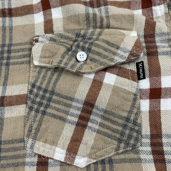 Hurley Flannel Shirt Mens XL Outdoor Utility Pocket Button Up Plaid Long Sleeve - Picture 8 of 10